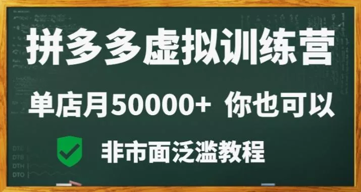 拼多多虚拟电商训练营月入30000+你也行,暴利稳定长久,副业首选